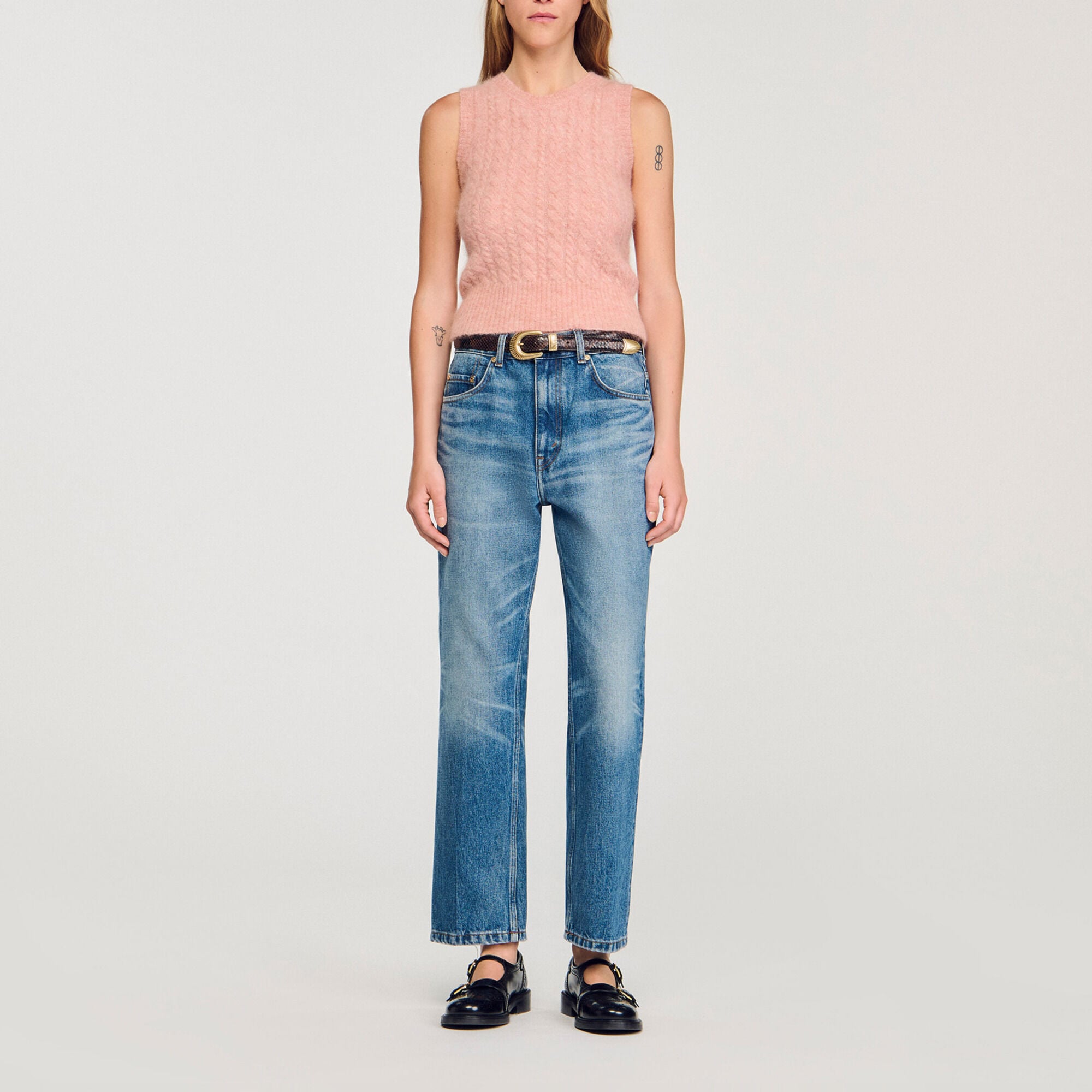 &Auml;rmelloser Zopfpullover - Damen | Sandro