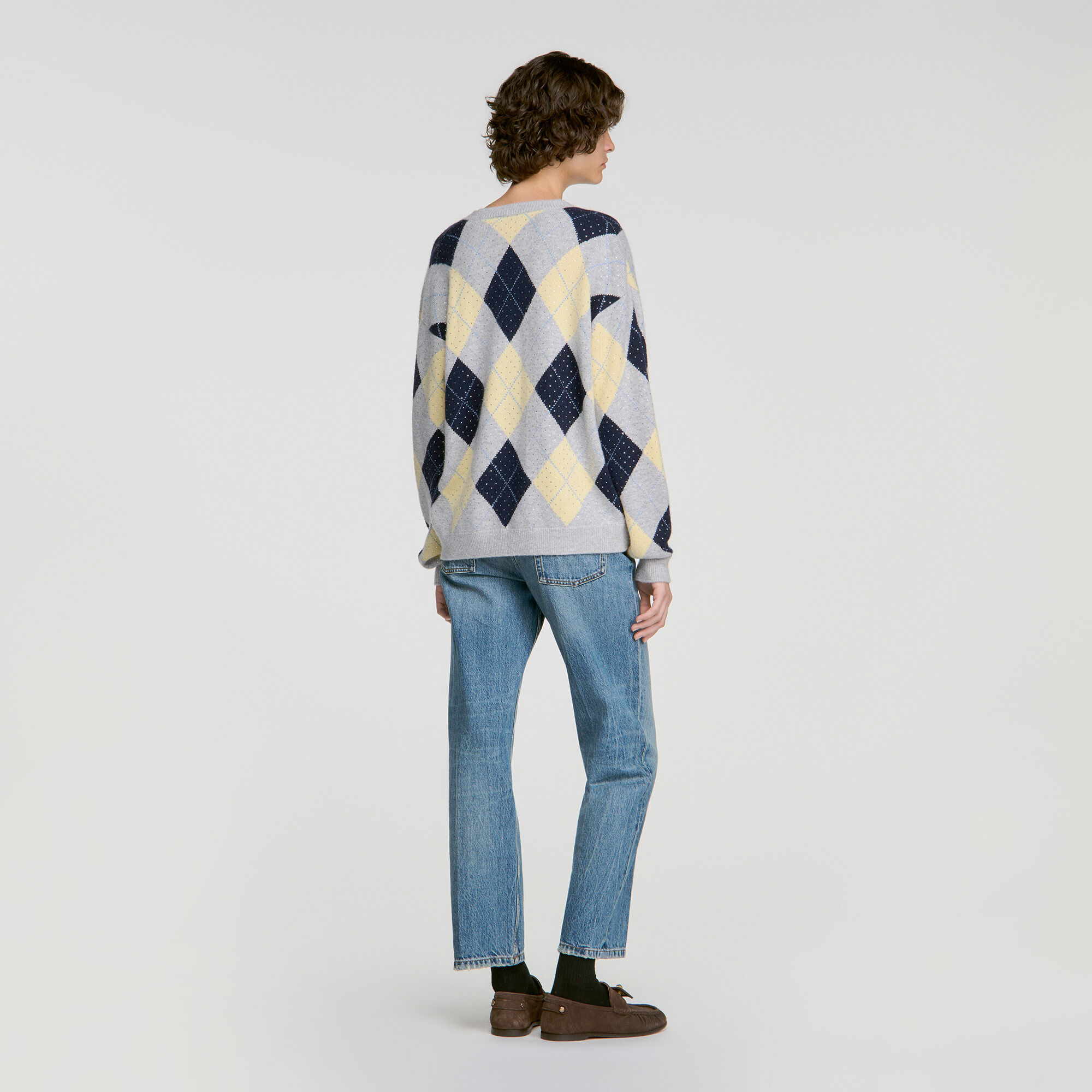 Argyle-Pullover mit Strassbesatz - Damen | Sandro