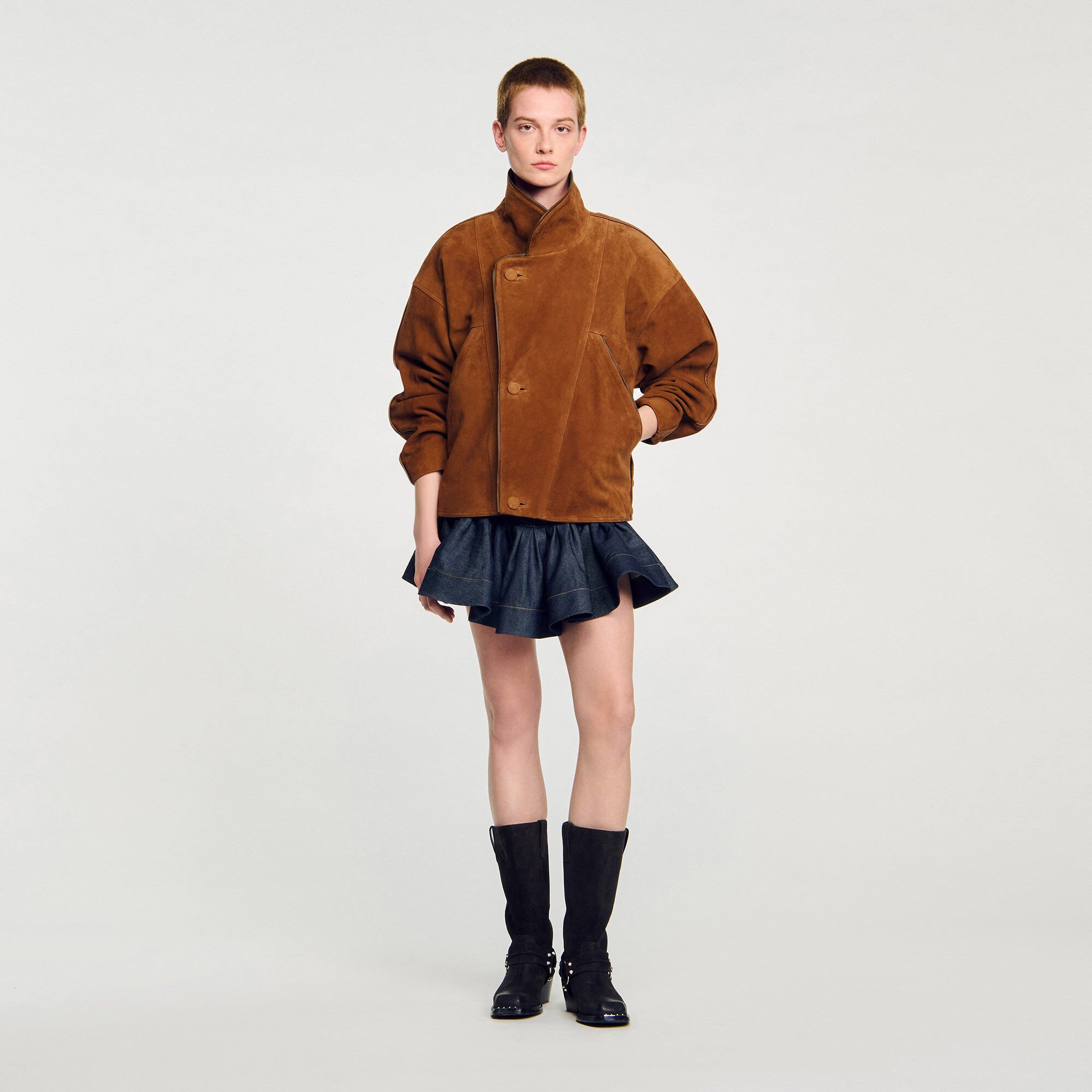 Oversize-Wildlederjacke