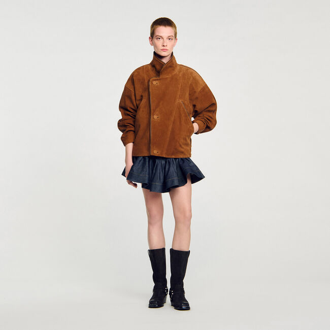 Oversize-Wildlederjacke