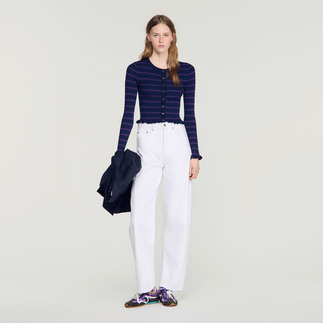 Gestreifter Strick-Cardigan