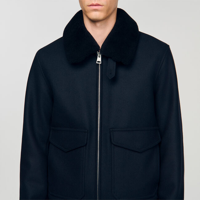 Fliegerjacke aus Wolle mit Kragen - Herren | Sandro