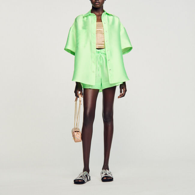 Oversize-Bluse aus Satin