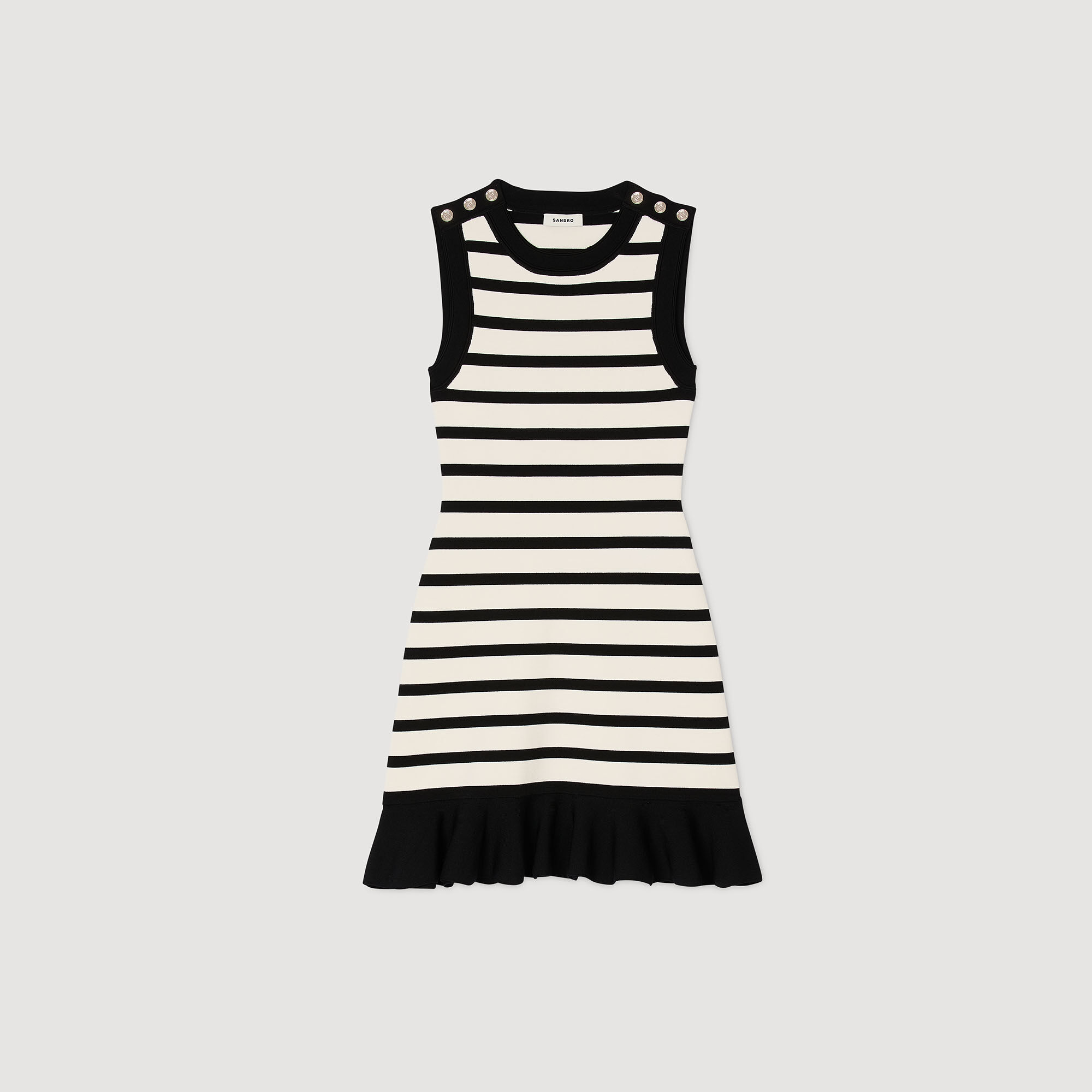 Kurzes Strickkleid mit Streifen