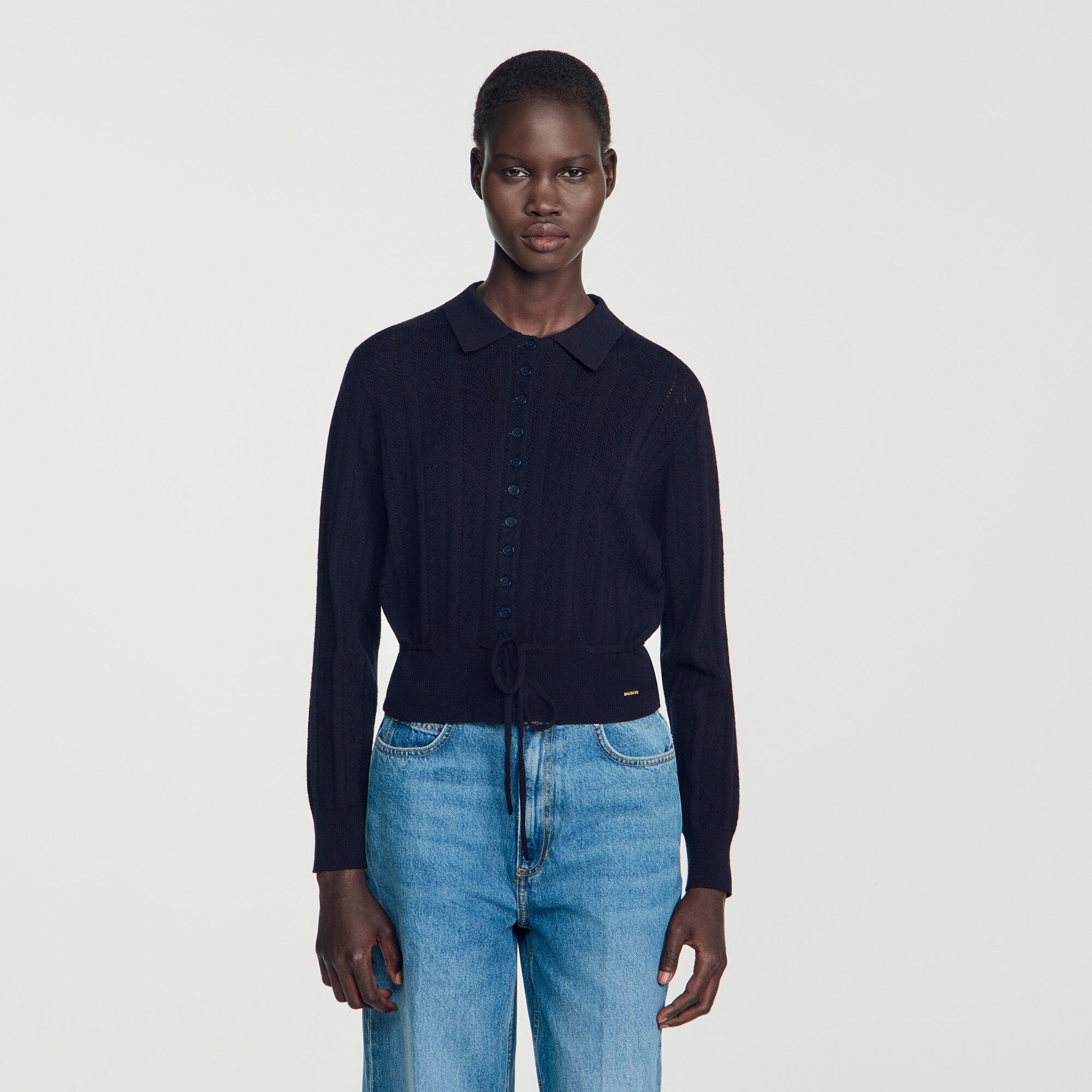 Cardigan aus Pointelle-Strick