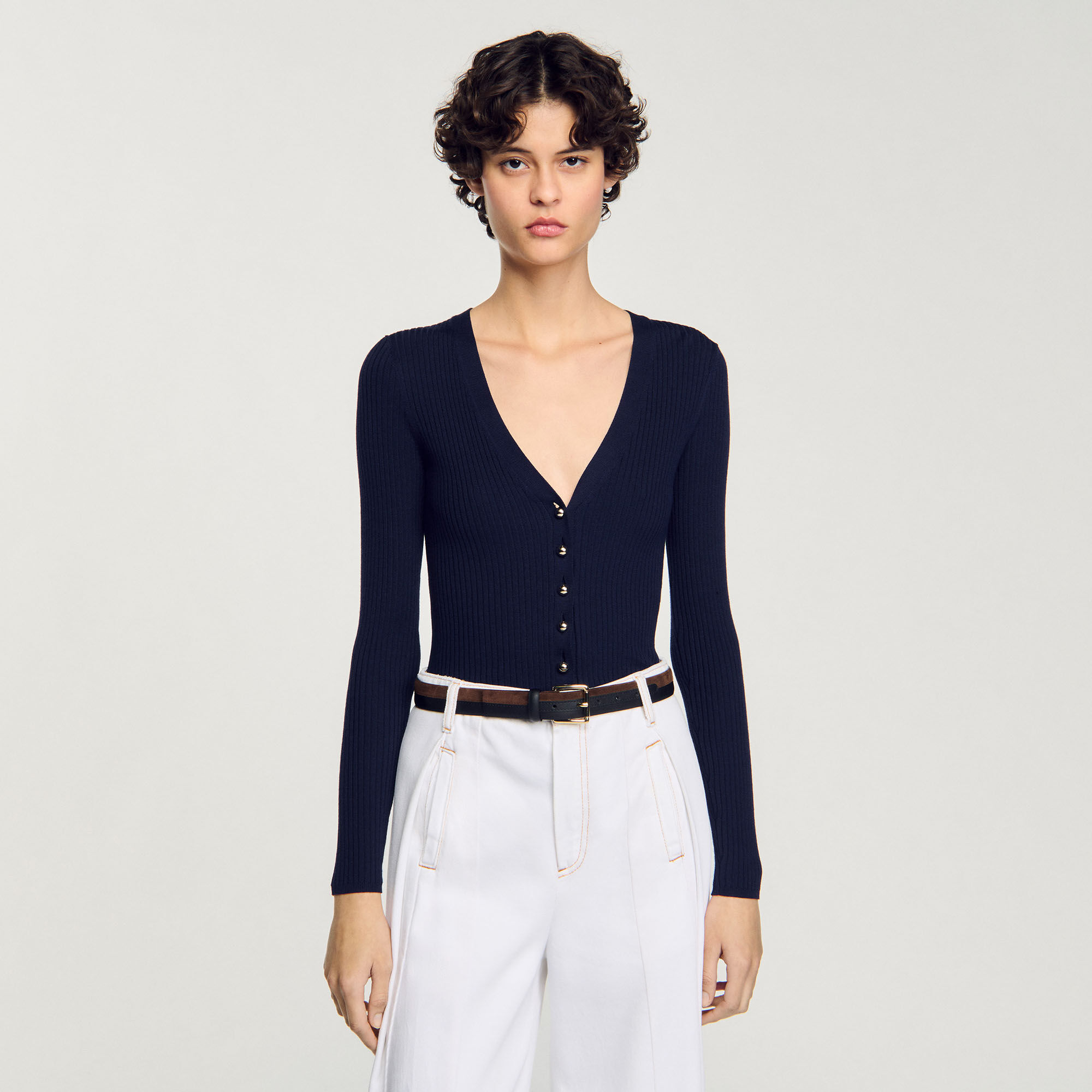 Cardigan aus Rippstrick