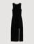 Langes Kleid mit Strass und Schlitz
