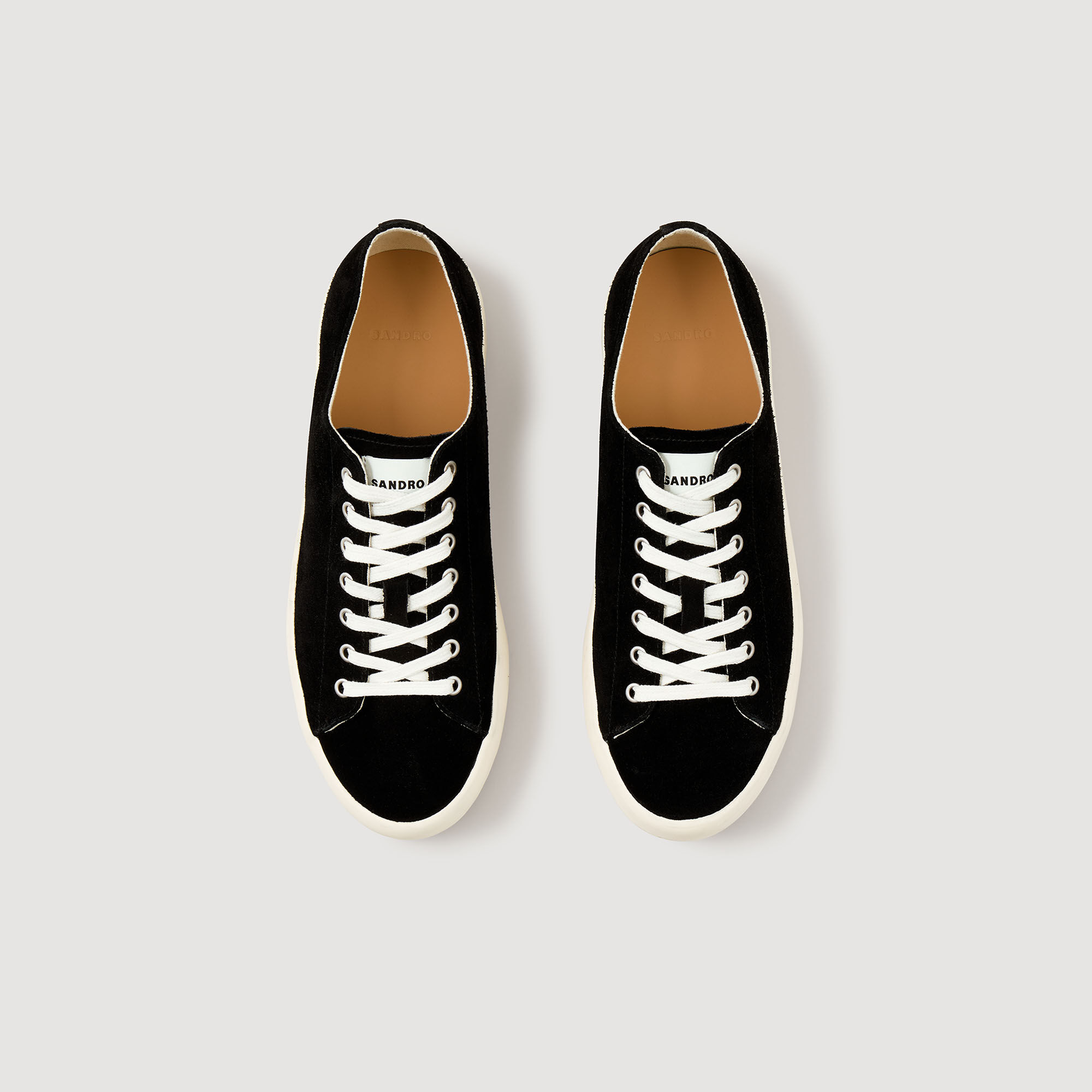 Niedrige Sneakers aus Spaltleder