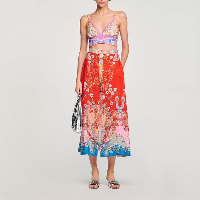 Langer Rock mit Trompe-l'œil-Effekt