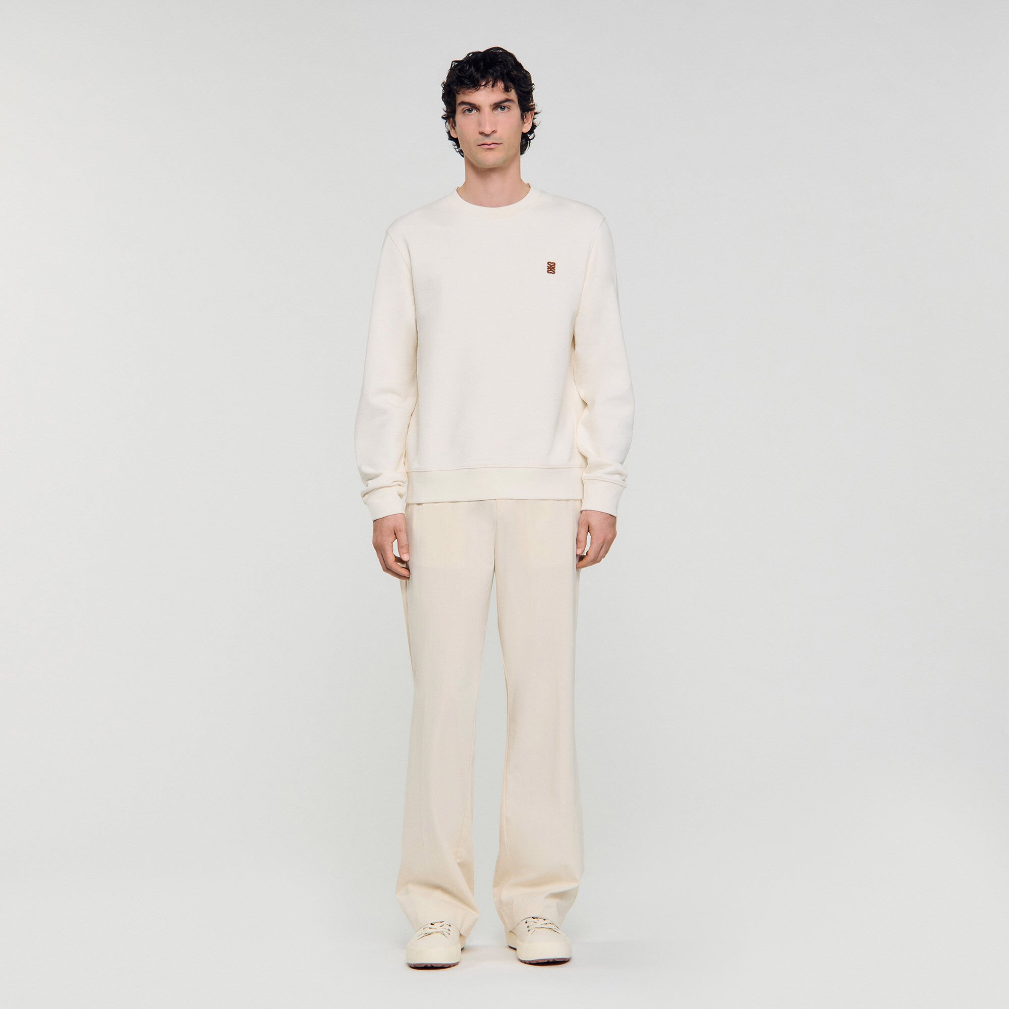 Oversize-Sweatshirt mit Leder-Patch