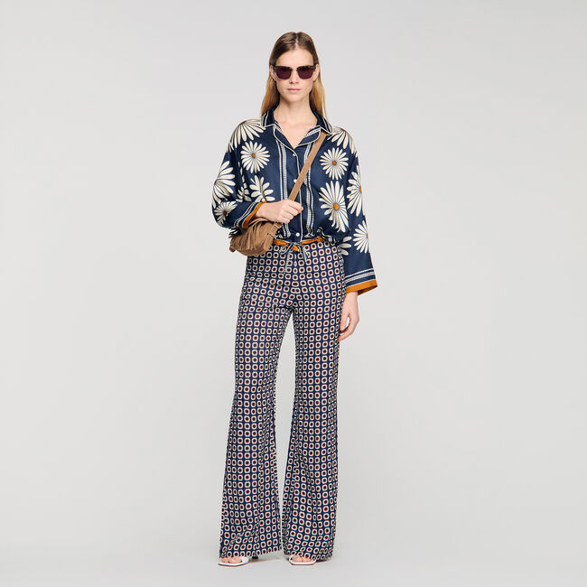 Seidenhemd mit Blumenprint