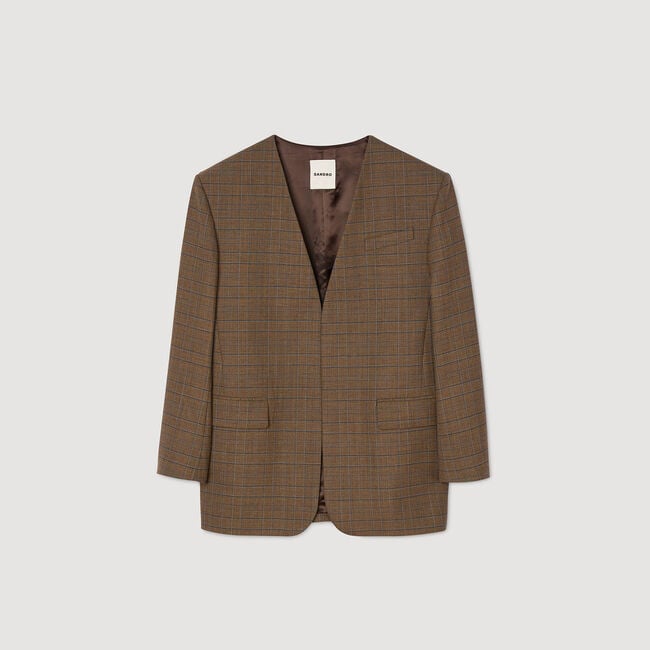 Oversize-Jacke mit Karomuster