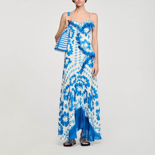 Kleid mit Print und Volants