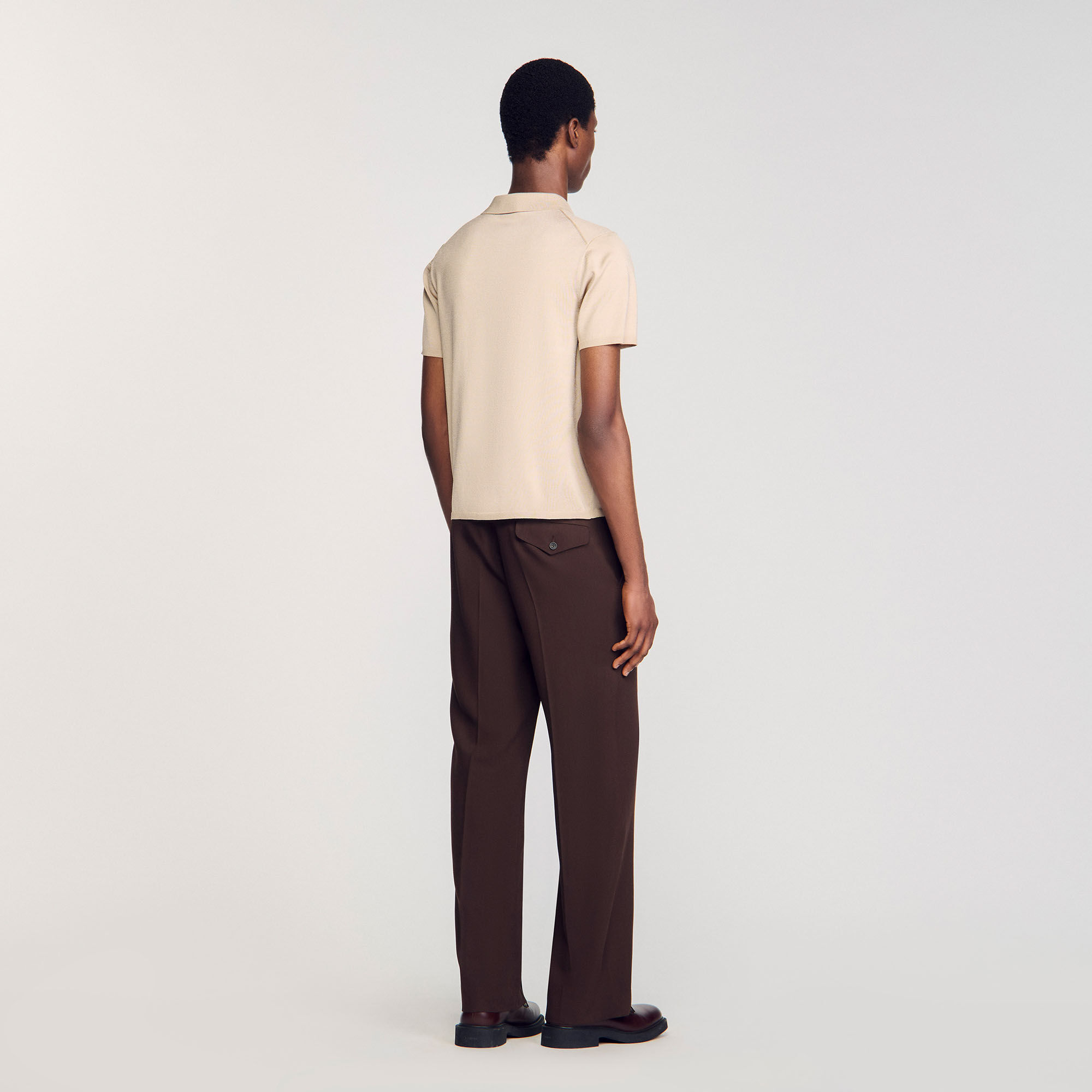 Strick-Poloshirt mit kurzen Ärmeln