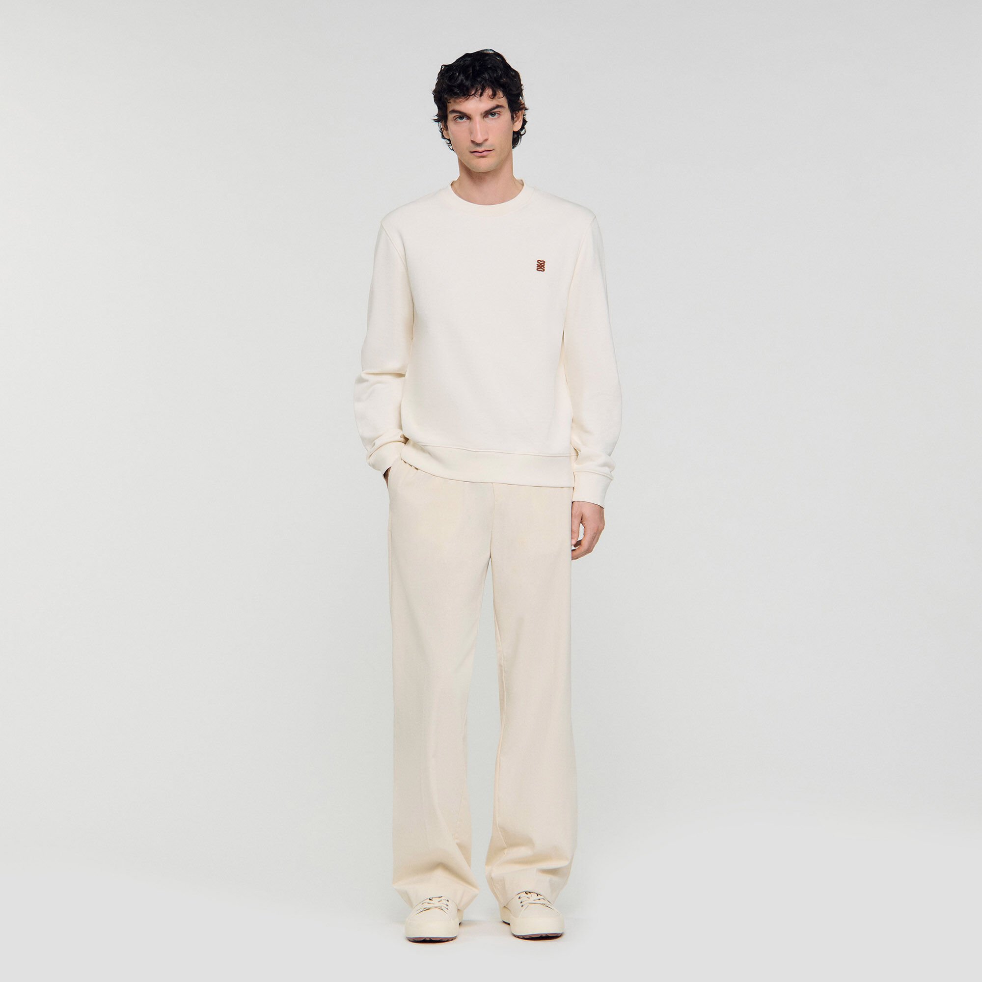 Oversize-Sweatshirt mit Leder-Patch