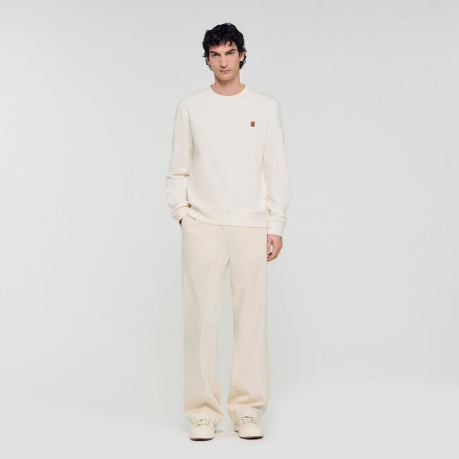 Oversize-Sweatshirt mit Leder-Patch