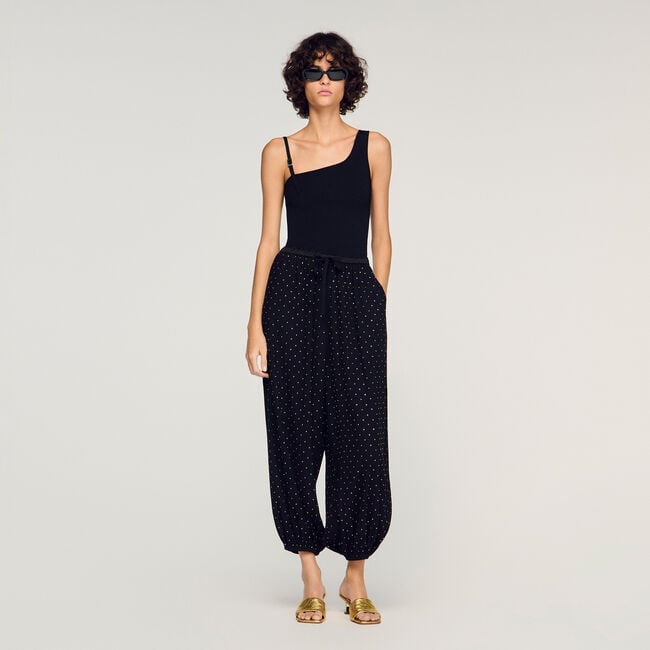 Weite Hose mit Strass