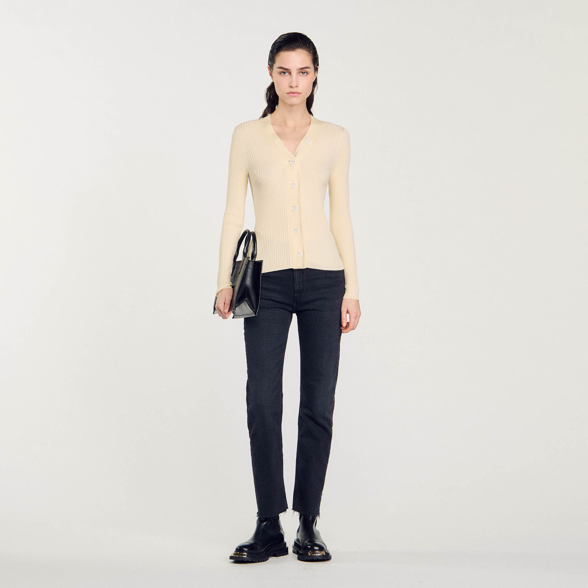 Sandro black cardigan on sale