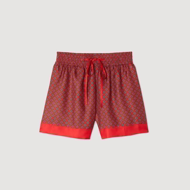 Shorts mit Tuch-Print