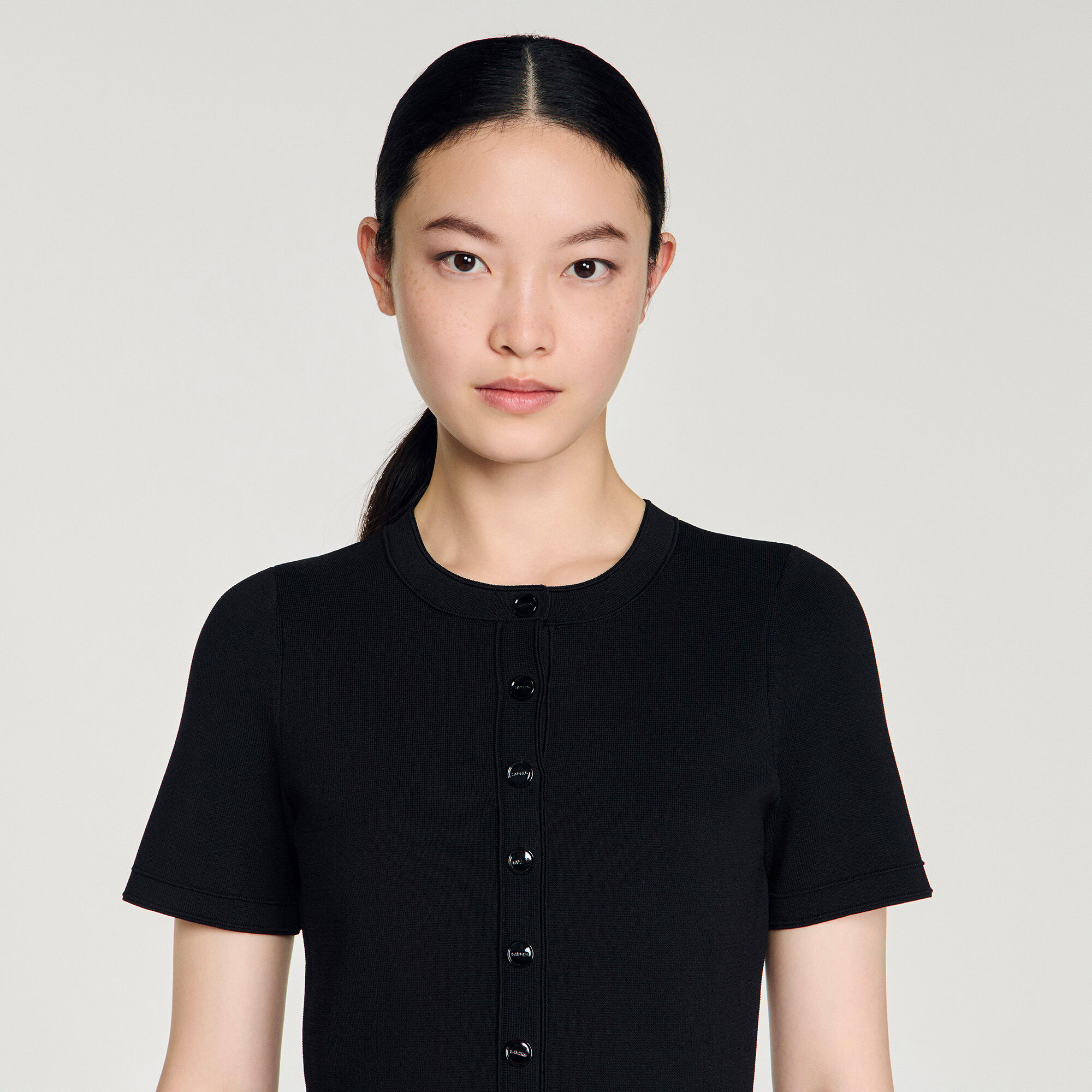 Langes Strickkleid mit Sch&ouml;&szlig;chen