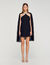 Kurzes Kleid mit Cape und Strass