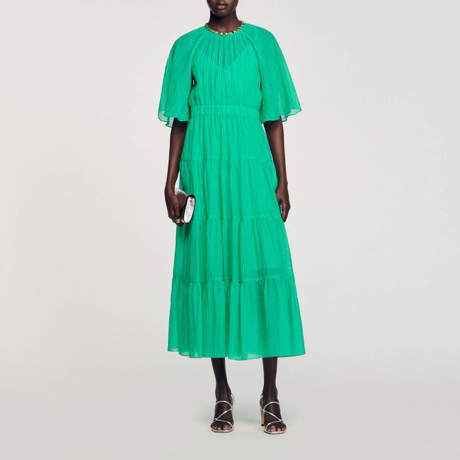 Midikleid mit Strass am Kragen