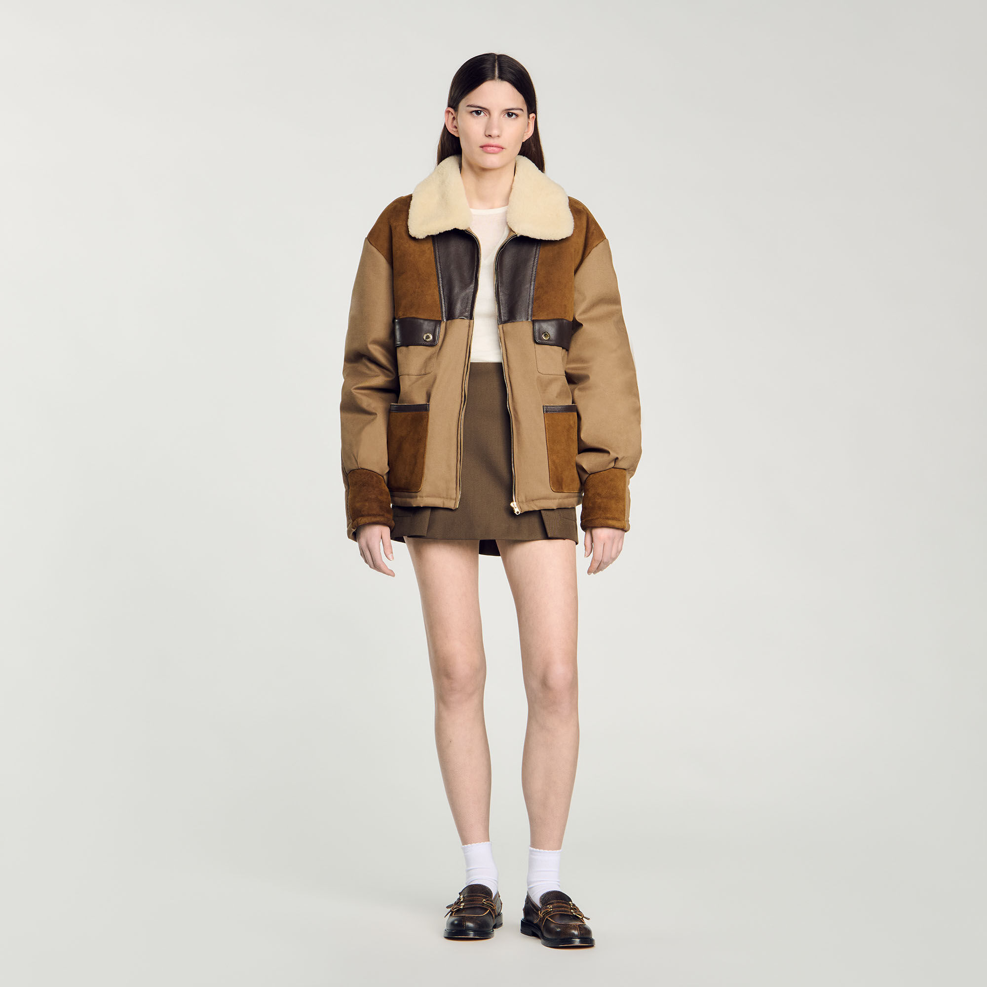 Blouson mit Lammfellkragen