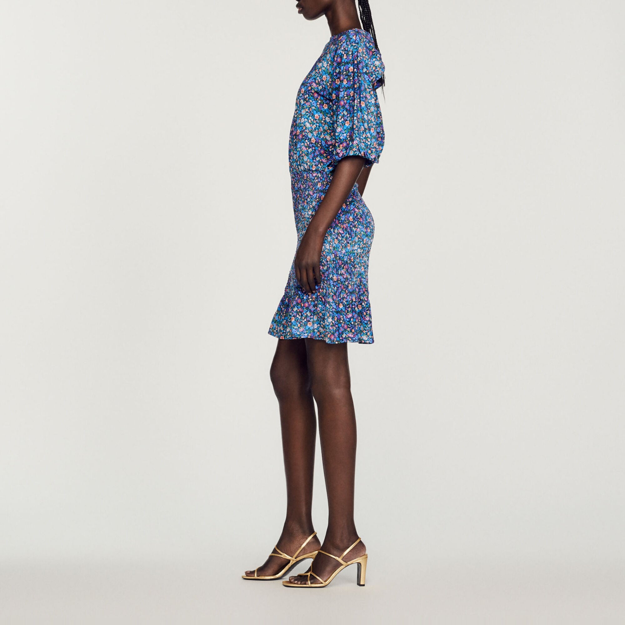 Kurzes Kleid mit Blumenprint