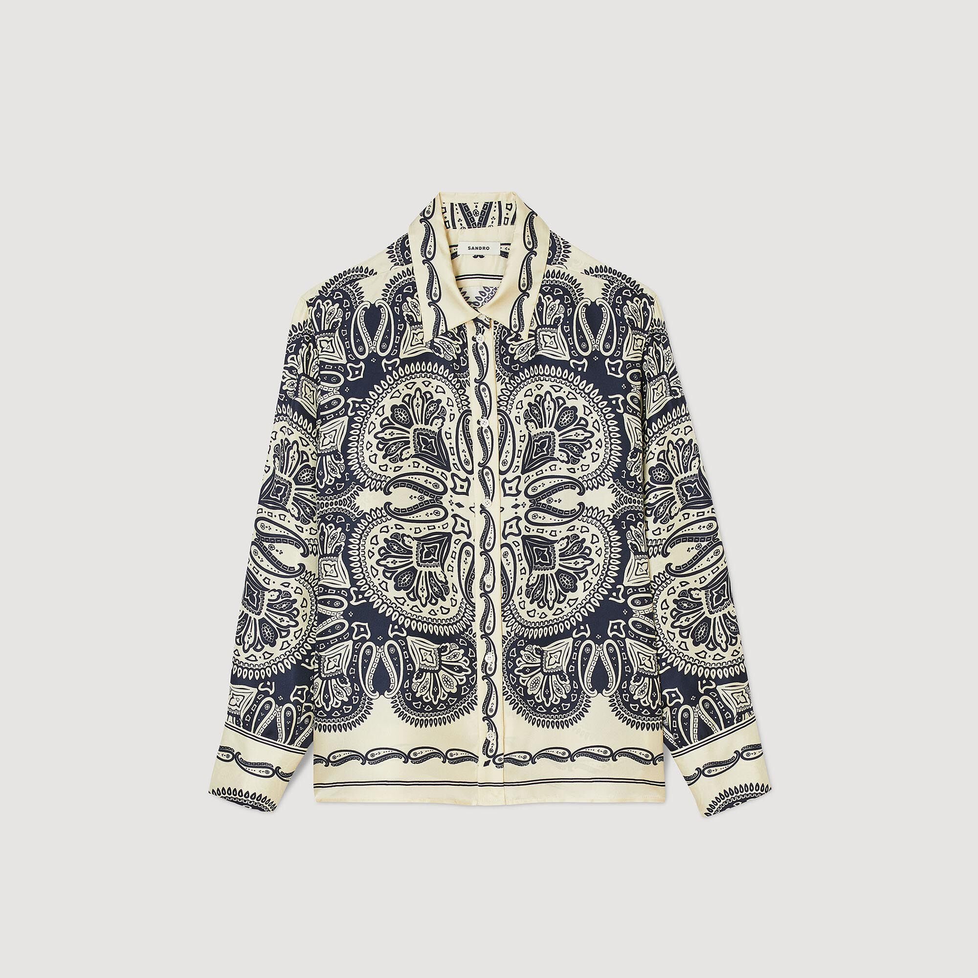 Hemdbluse aus Seide mit Druckmotiv