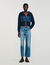 Sweatshirt aus Strick und Denim