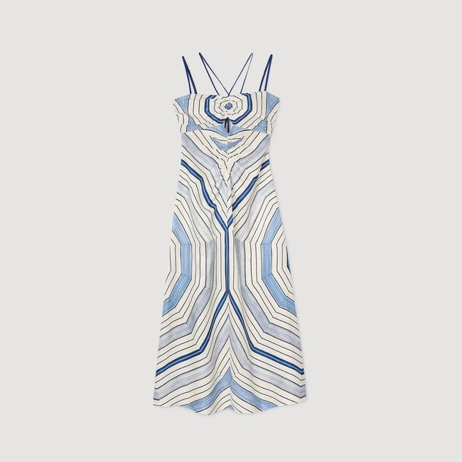 Langes Kleid mit Spiralenprint