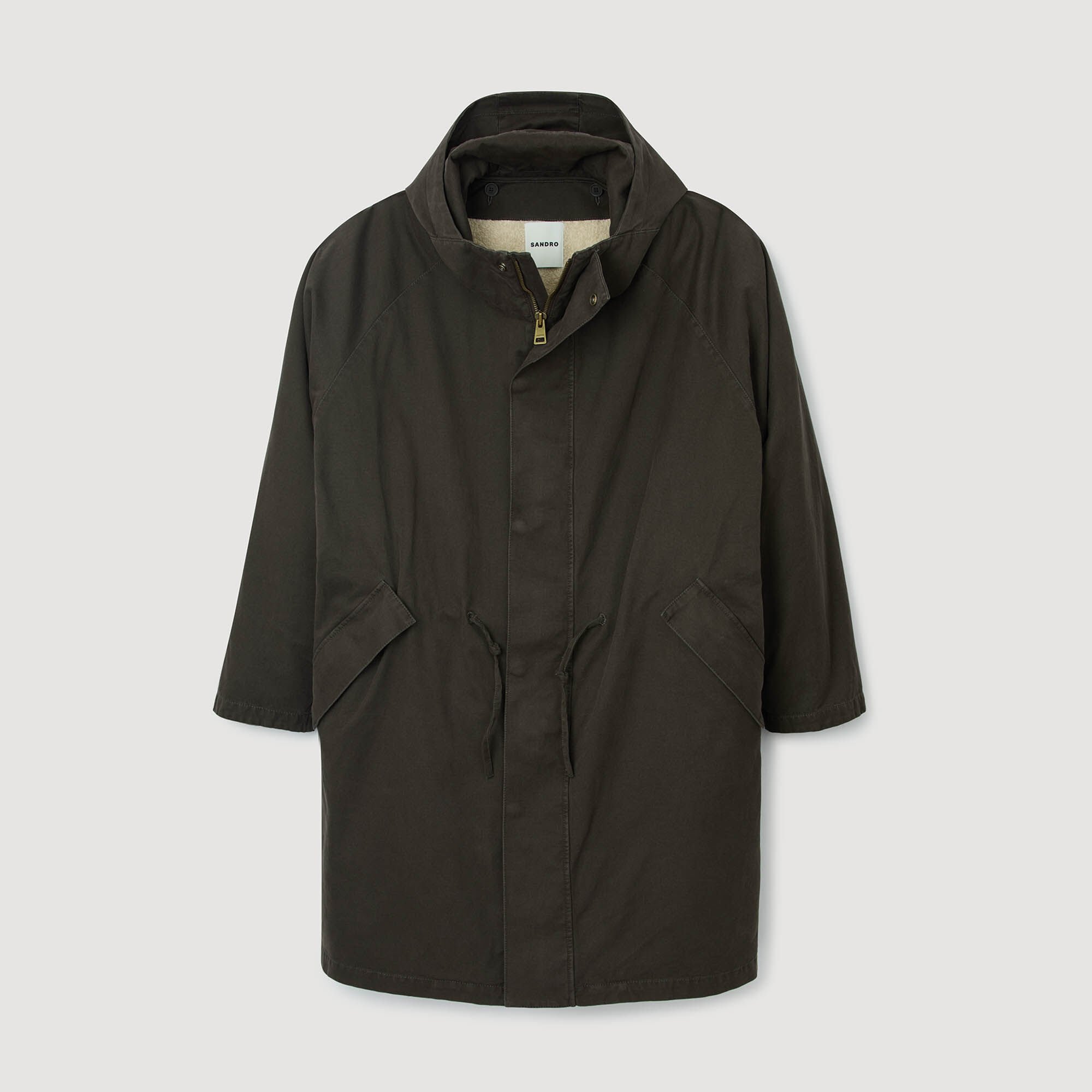 Weite Parka aus Baumwolle und Wolle