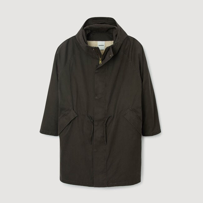 Weite Parka aus Baumwolle und Wolle