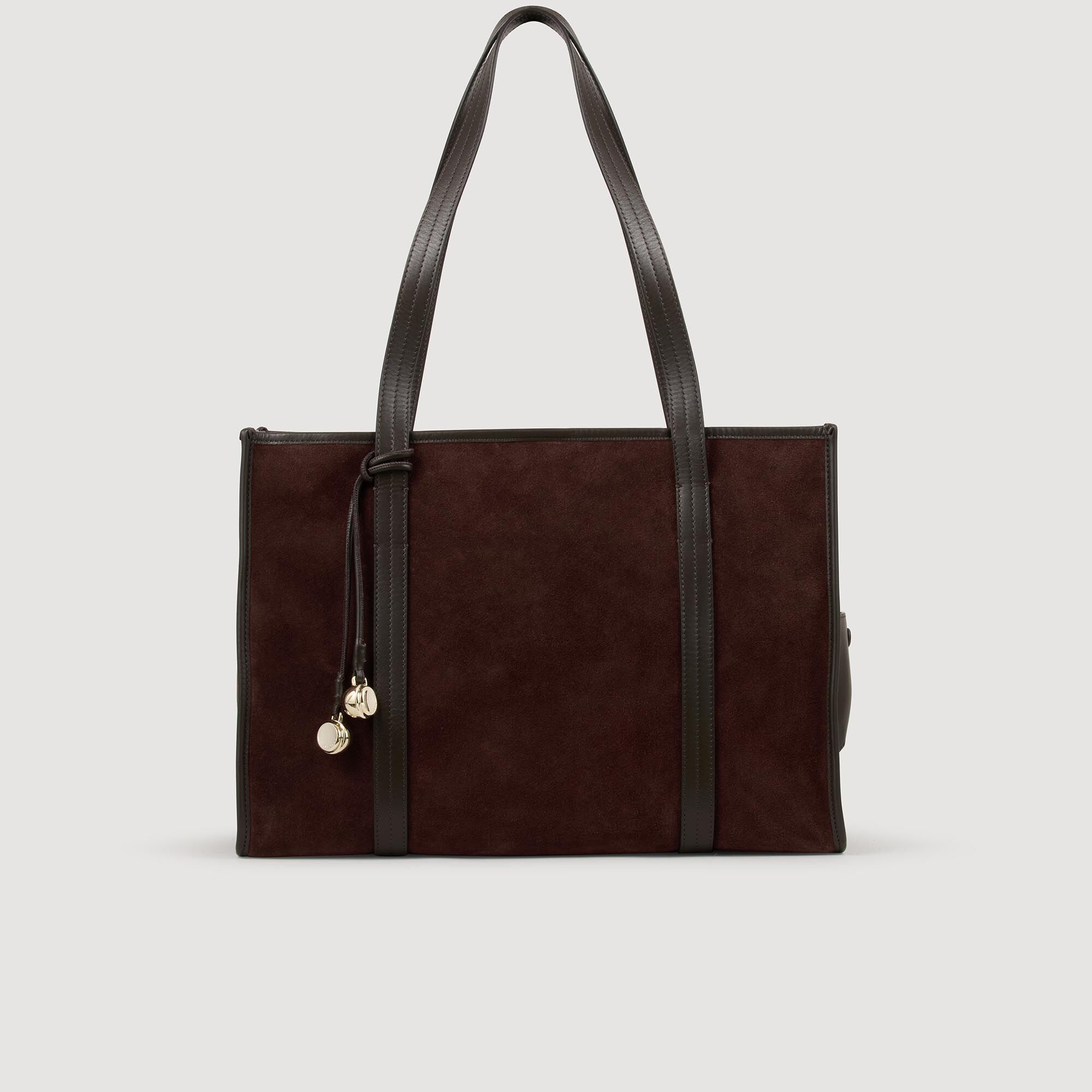 Shopper-Tasche aus Veloursleder