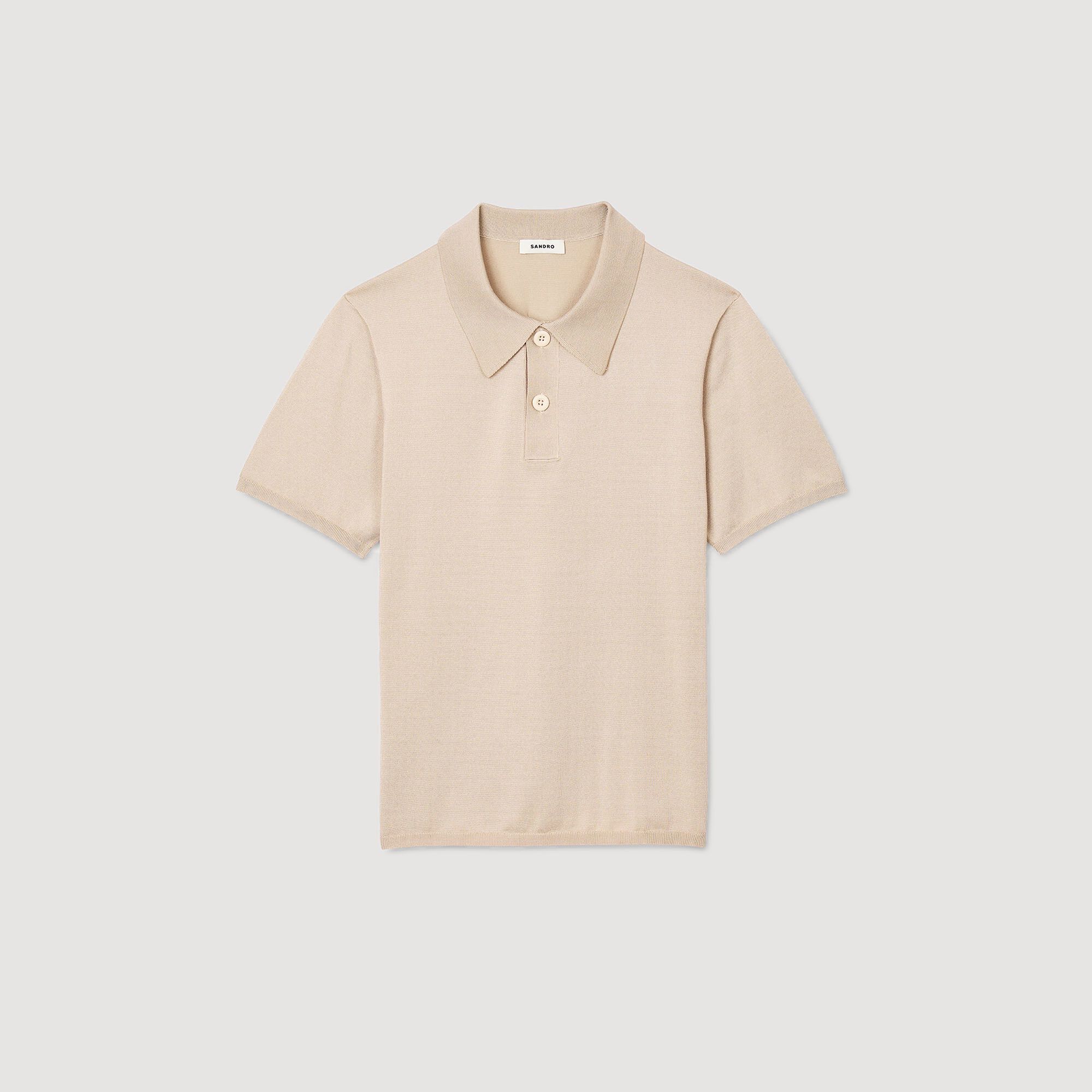 Strick-Poloshirt mit kurzen Ärmeln