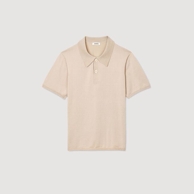 Strick-Poloshirt mit kurzen Ärmeln