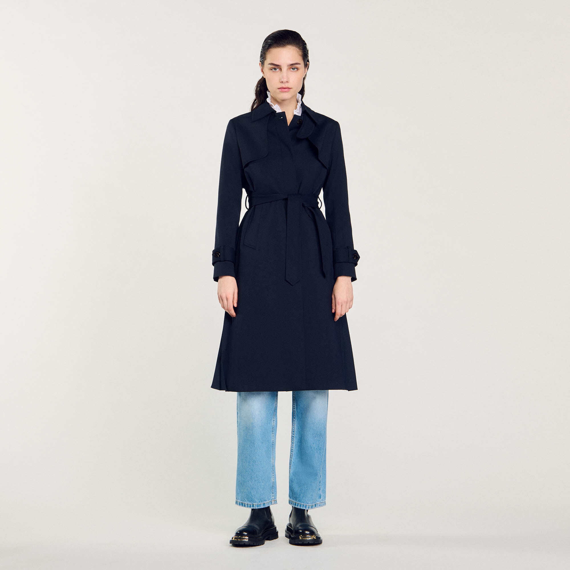 Trenchcoat mit Plissierungen