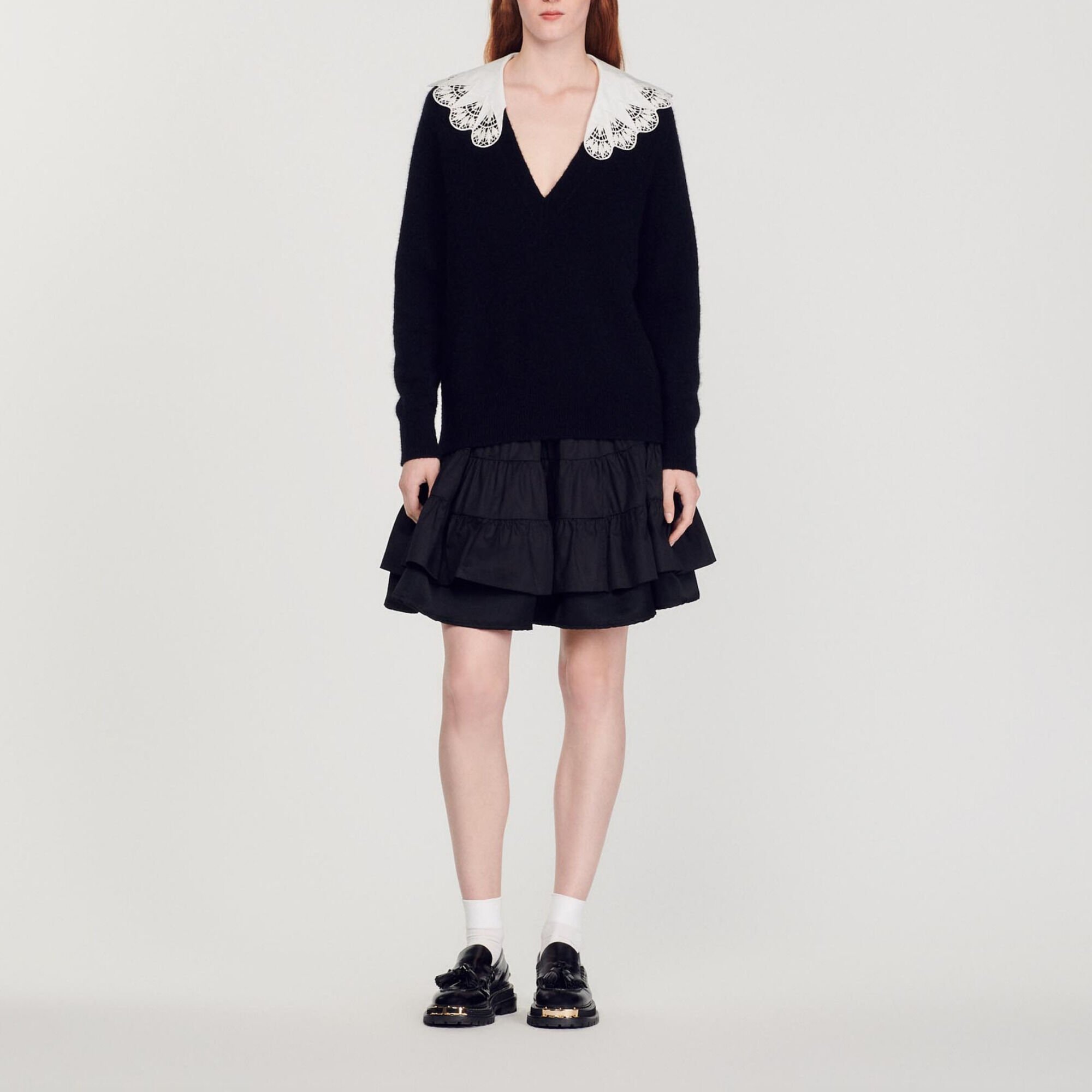 Pullover mit Kragen aus Popeline