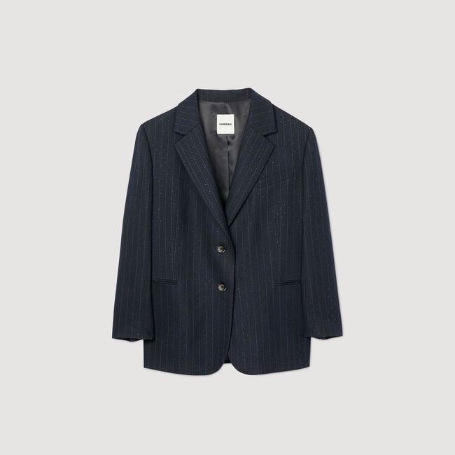 Gestreifter Blazer mit Strass