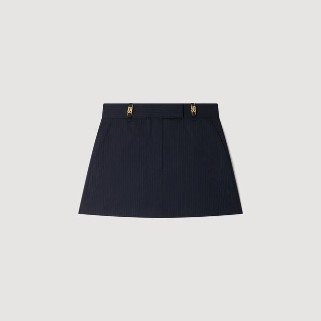 Gestreifter Skort aus Wolle
