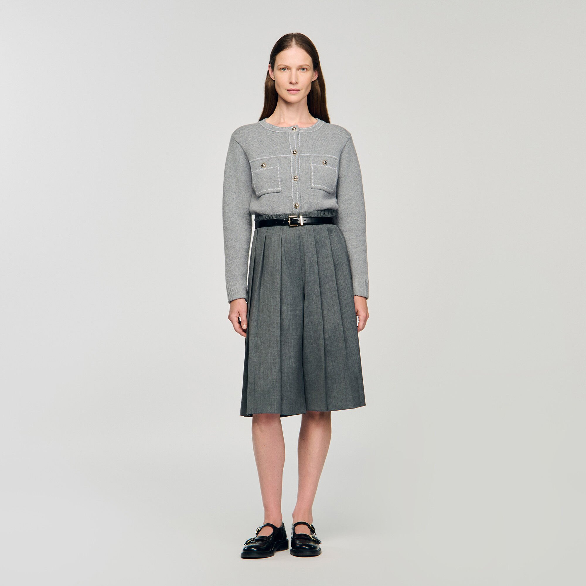 Cardigan mit Kontrastnähten