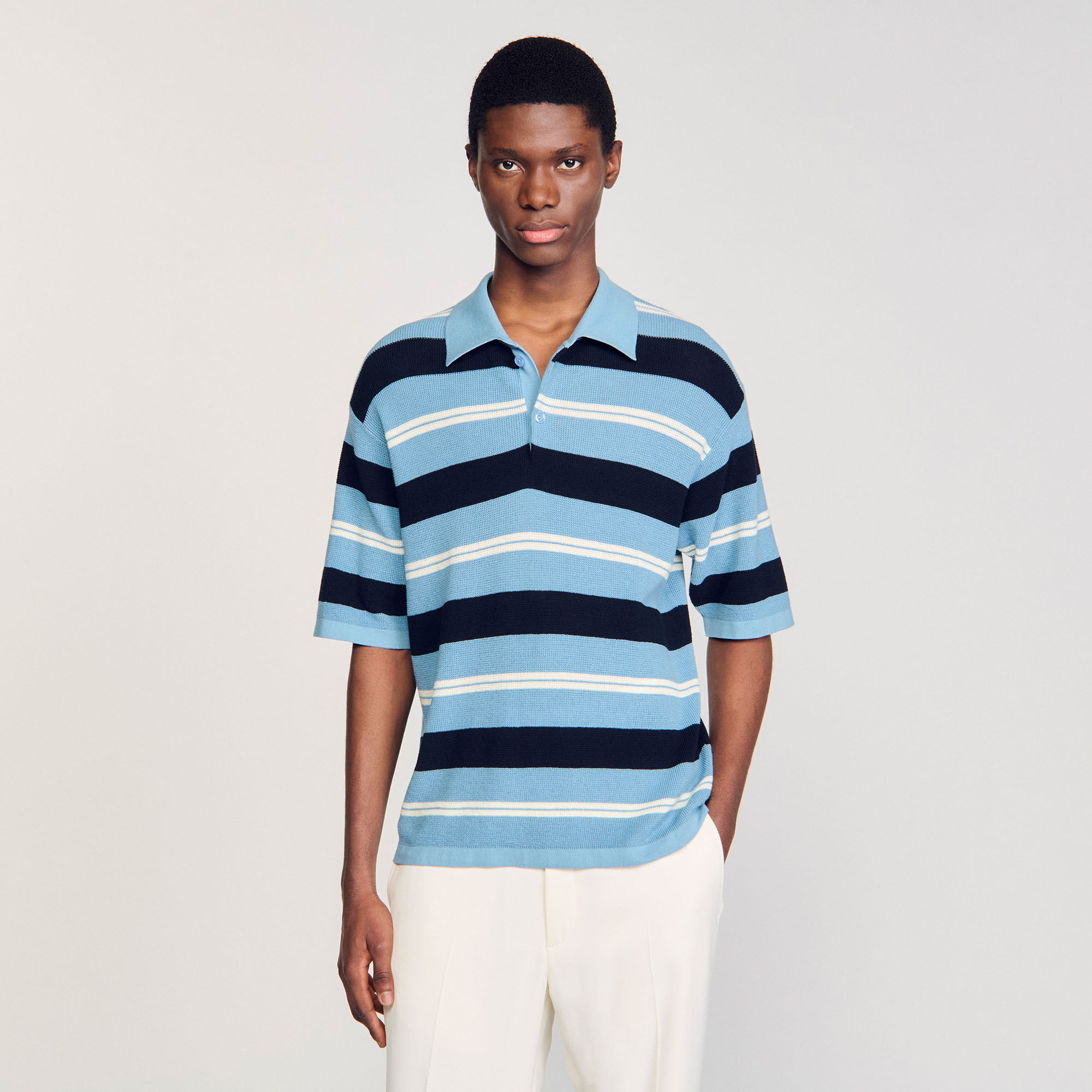 Gestreiftes Poloshirt aus Strick