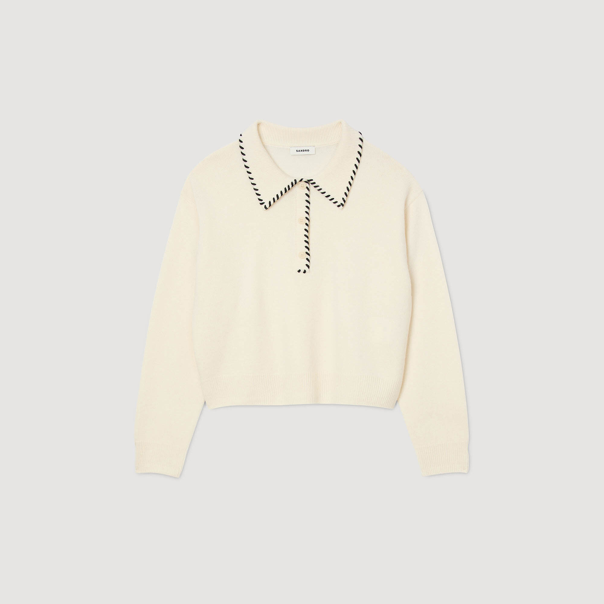 Pullover mit Kontrast-Polokragen