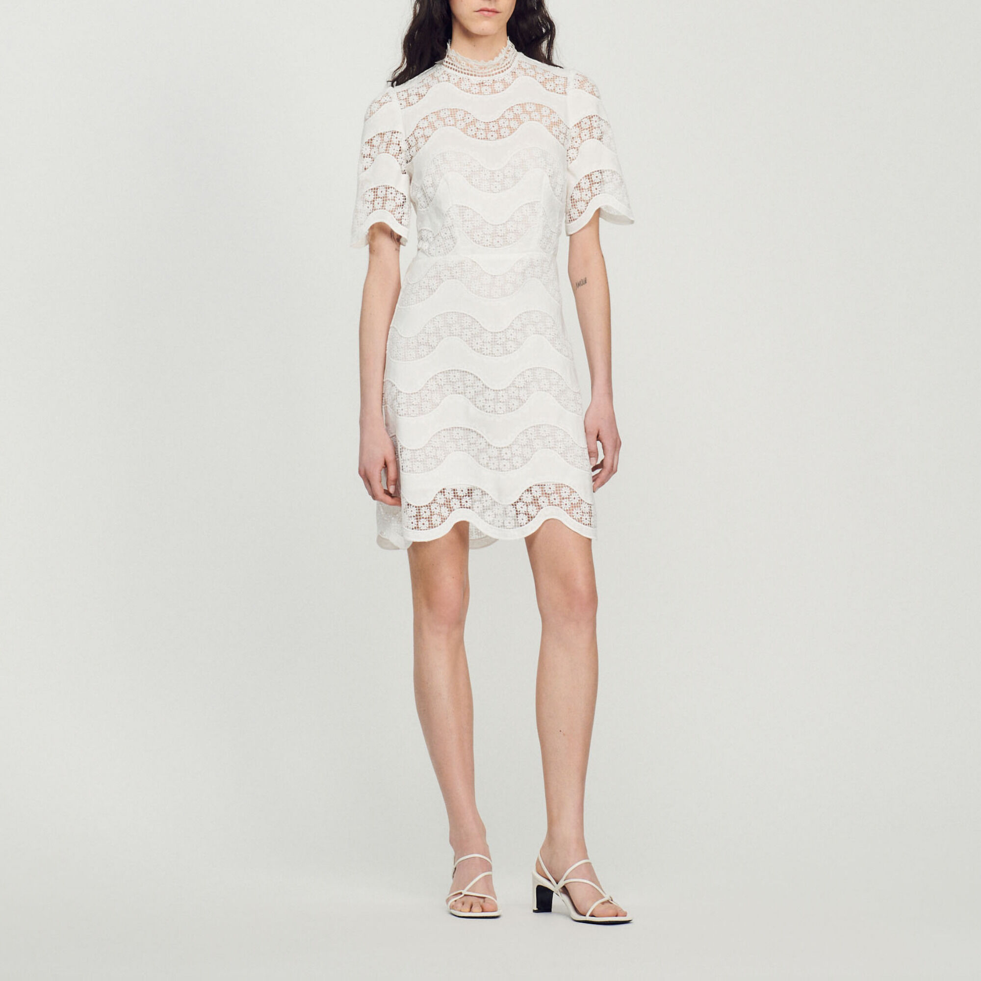 Sandro white lace dress on sale