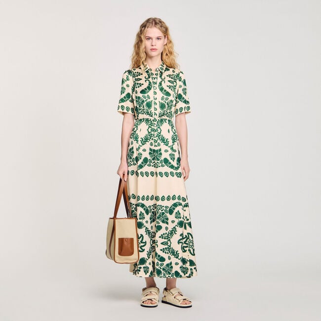 Langes Kleid mit Blumenprint