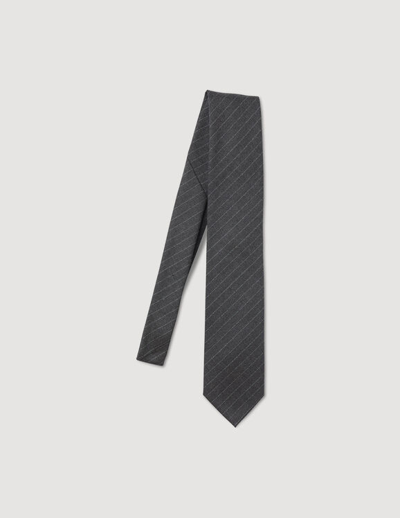 Krawatte mit dünnen Streifen Grau Femme