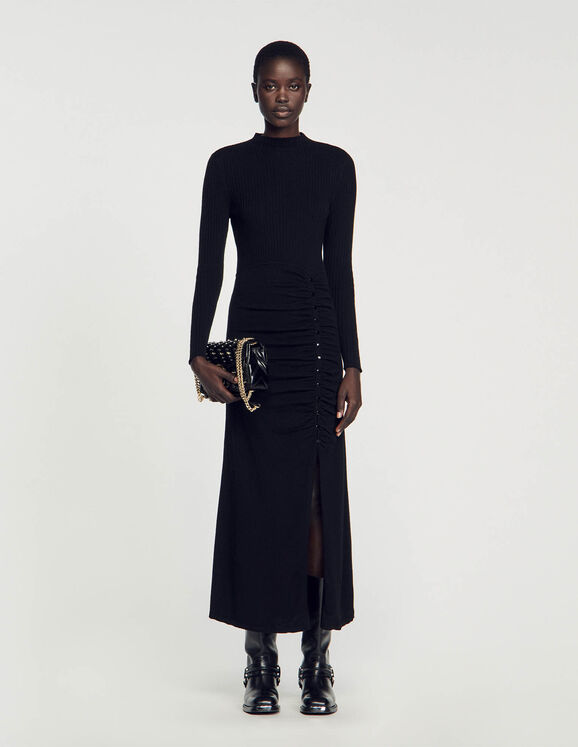 Zierlich tasche Yza aus Leder mit Nieten Schwarz Femme