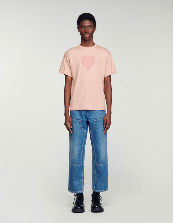 Baumwoll-T-Shirt Rosa Homme