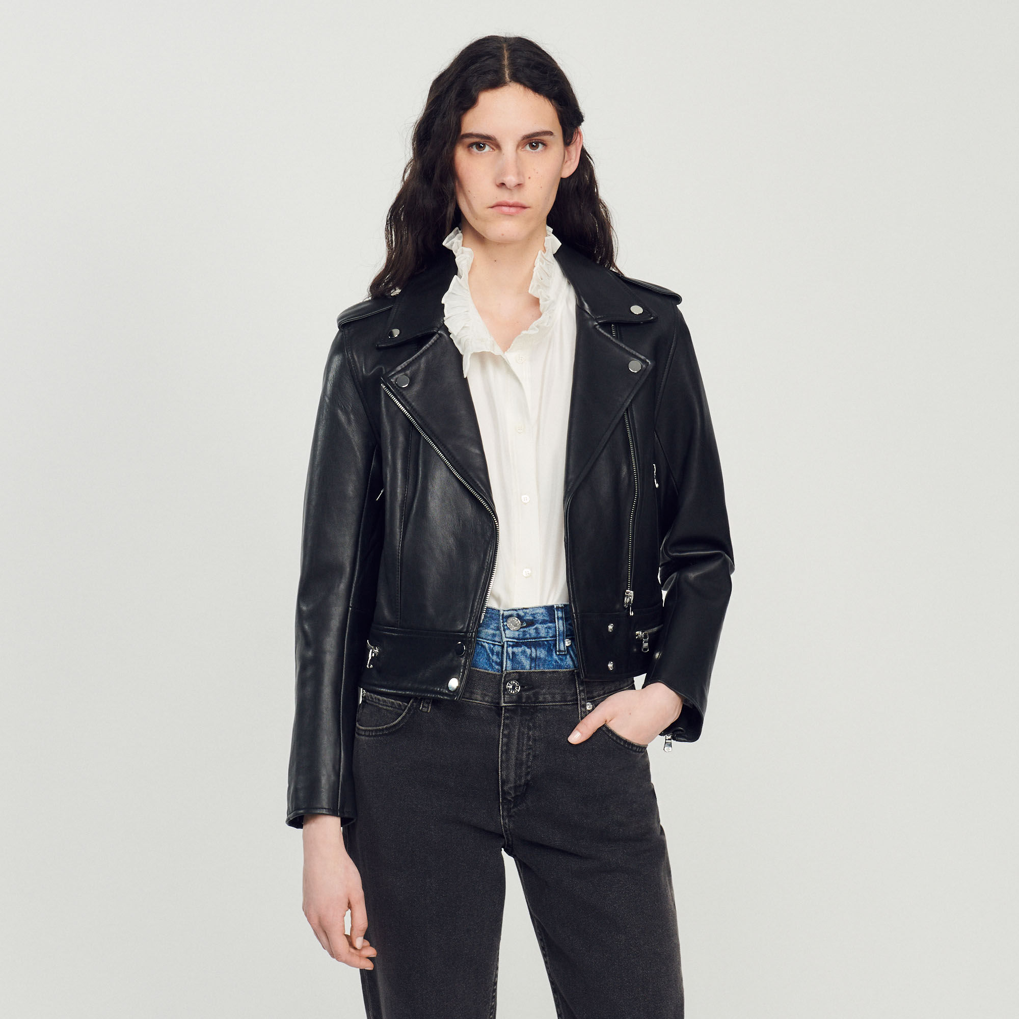 Leather blouson store