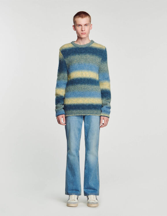 Pullover aus Wolle und Alpaka Blau Homme